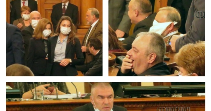 Снимка Флагман бгДепутатите от Воля влязоха с аптекарски маски на