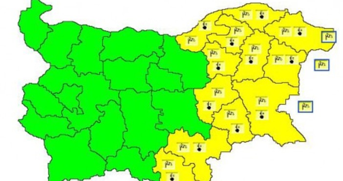 Жълт код заради очаквани силни пориви на вятъра е обявен