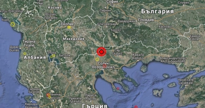Земетресение е регистрирано в Гърция в 11 13 часа българско време
