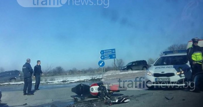 Снимка Trafficnews bgМотористът който пострада днес на Околовръстното на Пловдив е