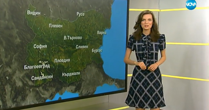 Красивата синоптичка на Нова ТВ Нора Шопова обеща слънце днес