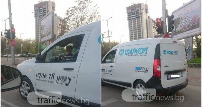 Снимки TrafficNews bgМалко дете подкара автомобил по улиците на Пловдив сигнализира читателка