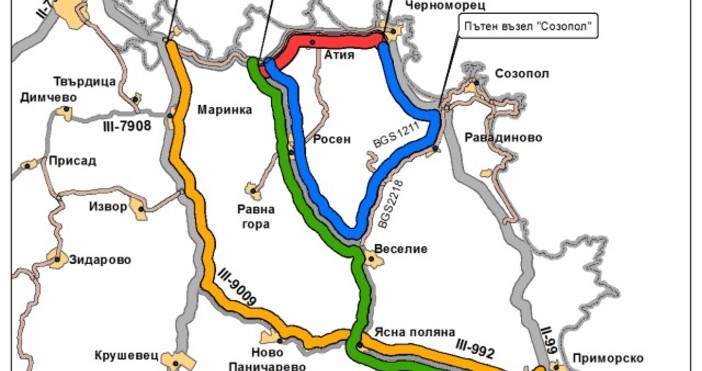 Движението по пътя Бургас- Царево се ограничава от 23 юли