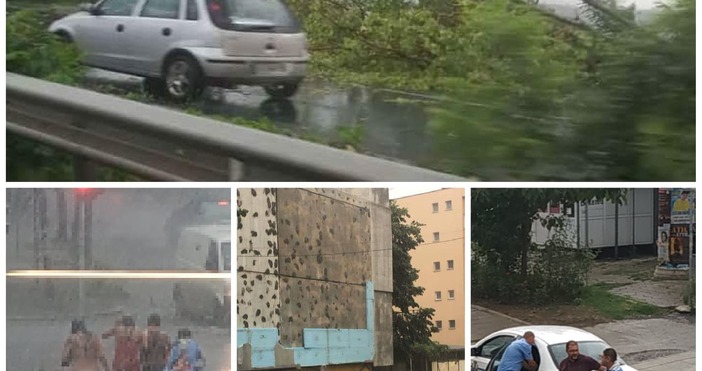 Видео: фейсбук група Шофьори БургасСериозни са щетите след невижданата тропическа