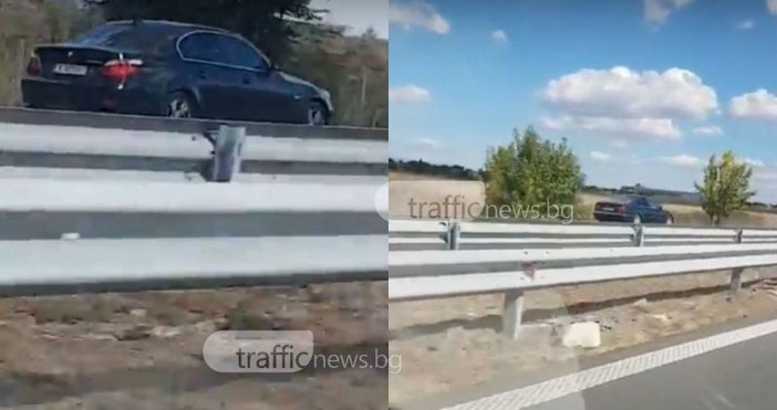 trafficnews bgТри черни БМВ та шпорят в насрещното по магистрала Тракия Сюжет по скоро