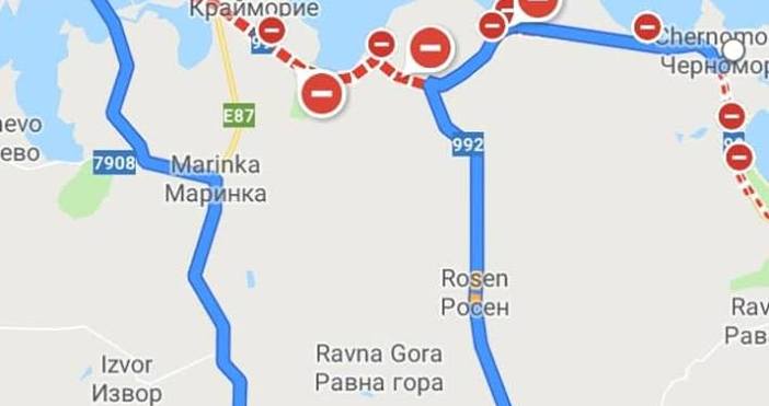 Пътят от Бургас за Черноморец е затворен за неограничено време