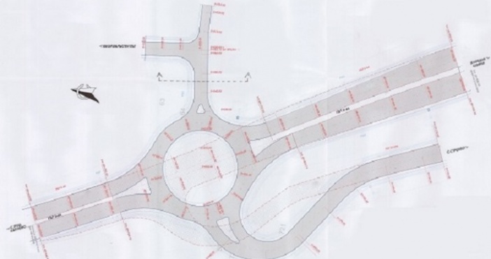 Схема АПИЗапочва изграждането на кръгово кръстовище при село Труд. То