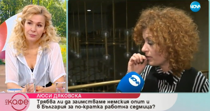 Кадър: Нова ТвВ интервю за На кафе Люси Дяковска бе