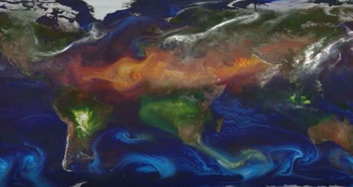 nauka.offnews.bgНАСА показва как аерозолните частици се движат по целия свят.NASA/Goddard