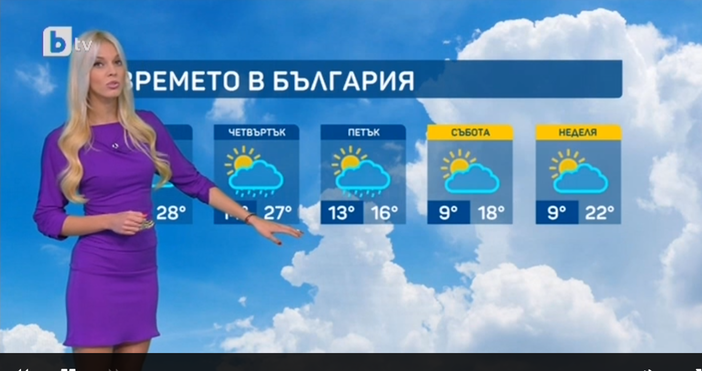 Водещата на прогнозата за времето на bTV Натали Трифонова ще