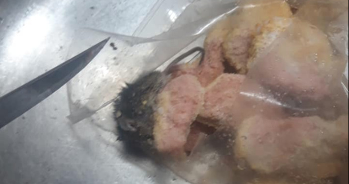 На мишка в замразени пилешки хапки се е натъкнала жена