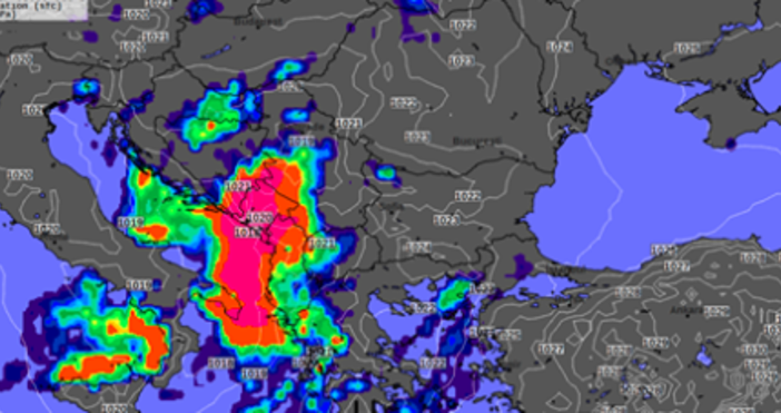 Карта Meteo BalkansПрез следващите 48 часа времето у нас постепенно ще се
