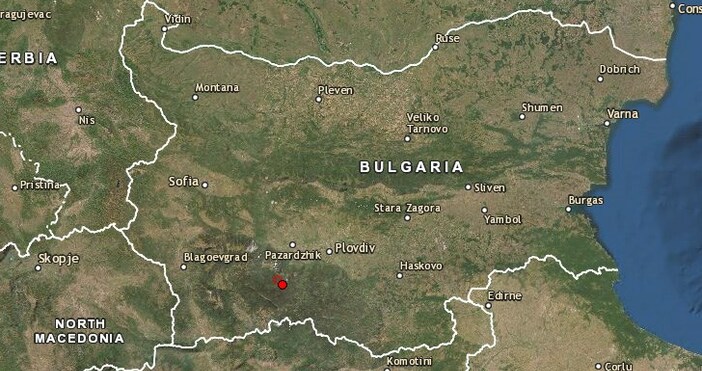Леко земетресение разлюля Южна България вчера в 21 06 часа Трусът е с магнитуд 2 4 по скалата на Рихтер По