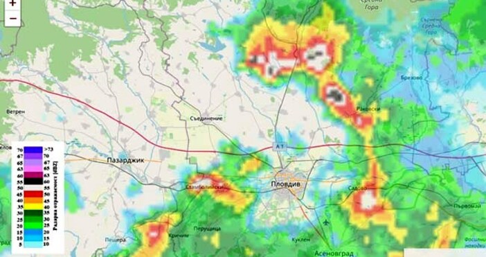 Радарни снимки  https www weathermod bg eu Голям риск от наводения има в Пловдив за това
