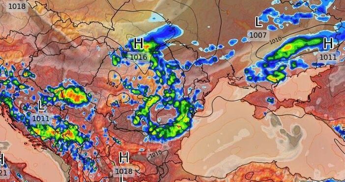 карта wxcharts comСилни гръмотевични бури очакваме утре над Дунавската равнина