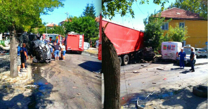 Снимка: Шофьори Бургас, фейсбукШофьорът на камиона, причинил вчера тежката катастрофа