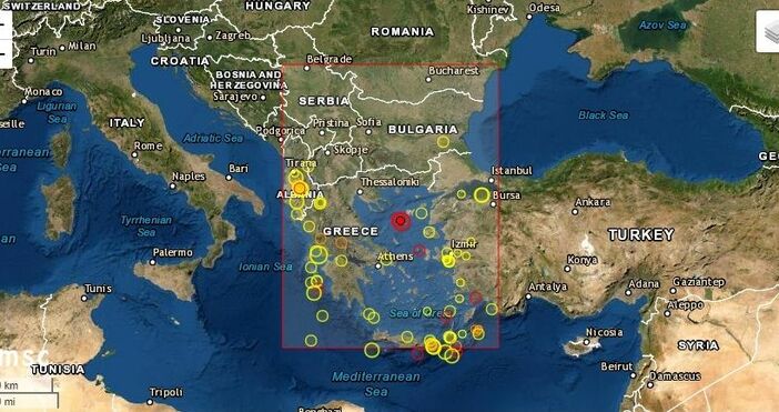 Сайт на Европейско-средиземноморския сеизмологичен център (EMSC)Сериозно земетресение в Егейско море