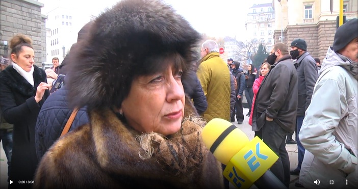 Кадър: ЕврокомБившият премиер на България Ренета Инджова подкрепи днешния протест