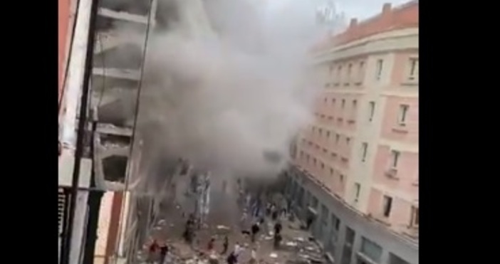 Кадър Стефан Людке ТуитърМощен взрив в центъра на Мадрид преди