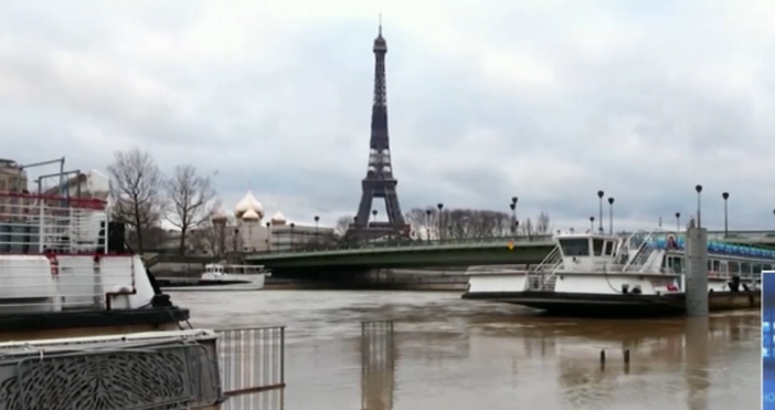 кадър Нова твПридошлата Сена заплашва Париж с наводнение За няколко района