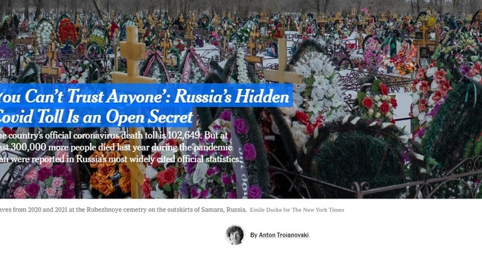 Факсимиле Ню Йорк Таймс Гробището в Самара е пълно с пресни