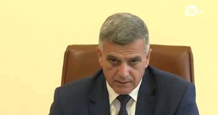Кадър БТВИзявление на служебния министър председател Стефан Янев в момента  Съобщете ни