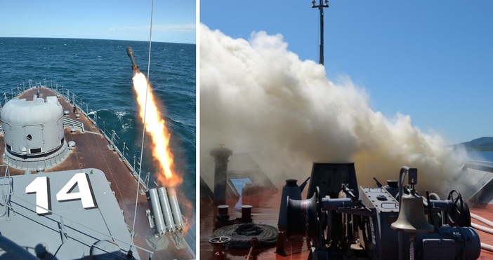 Кадър Български бойни кораби изстрелват ракети Това се вижда от публикация на