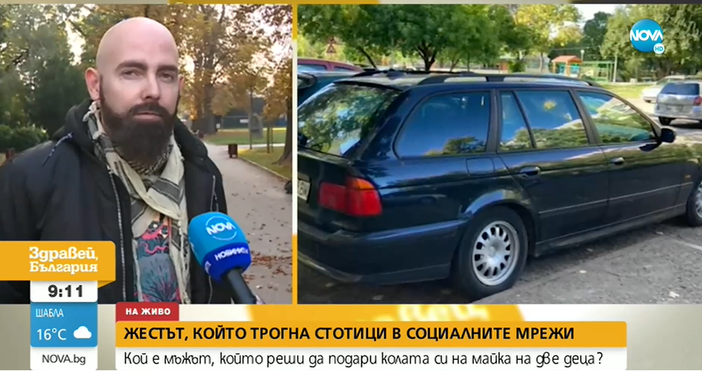 Редактор  e mail  Кадър и видео Нова ТвМъж подари колата си на самотна
