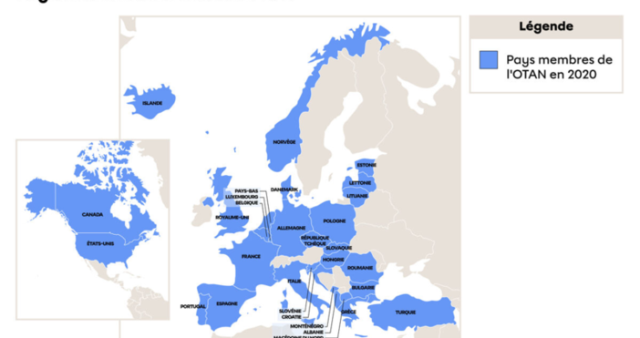 Карта на страните членки на НАТО в ЕвропаРуските действия провокират