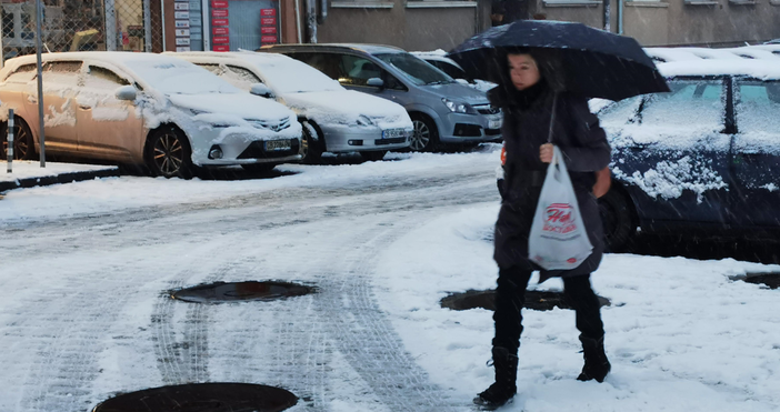 Снимки София осъмна с пухкав сняг Улиците се побелели и вследствие