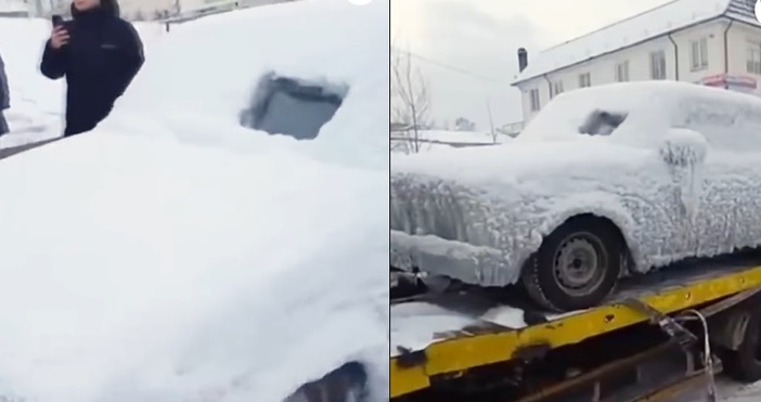 В Красноярск мъж мина през града с напълно замръзнал автомобил