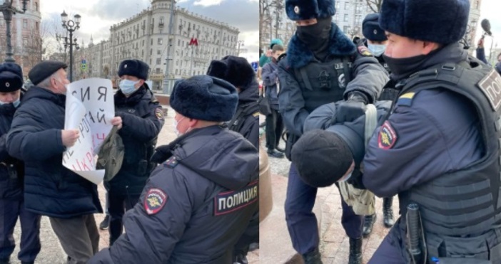 В Москва на Пушкинския площад полицията арестува шестима души, които