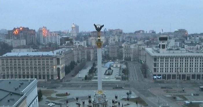 С падането на нощта украинската столица е подложена отново на