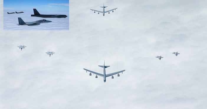 B-52 и F-35 на ВВС на САЩ проведоха рутинна тренировъчна мисия