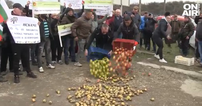 Недоволни българи излязоха на улицата.Производители на плодове и зеленчуци от