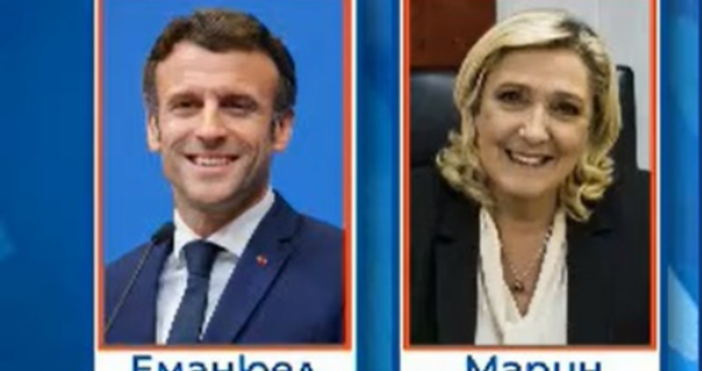 Колаж БНТИзлязоха актуални резултати от изборите за президент на Франция.Еманюел