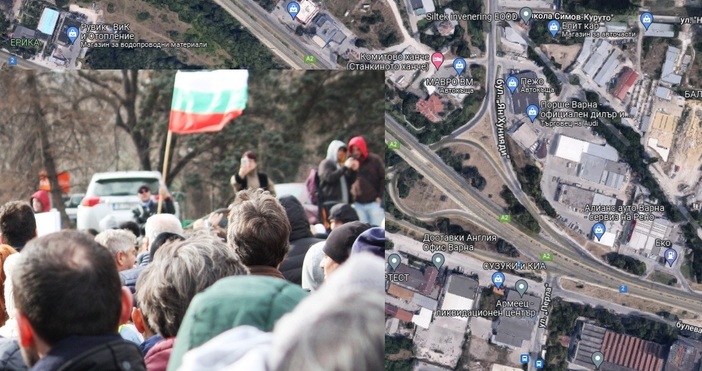 кадри Google Maps Петел Изходът на Варна към АМ Хемус ще