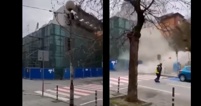 Фасада на сграда рухна на улица в София предаде току