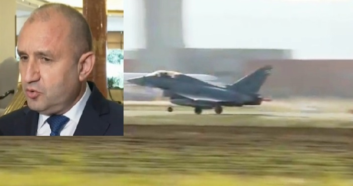 Българският държавен глава Румен Радев излетя с боен самолет Eurofighter
