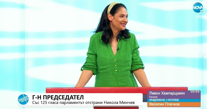 Певицата Мариана Попова смята че за освободения от поста председател
