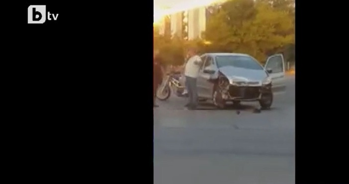 Моторист катастрофира след гонка с полицията в София. Видеоклип с информация