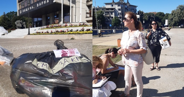 Протест срещу боклука в града се проведе пред община Варна.Гражданите
