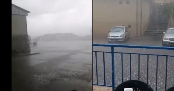 Силна буря с градушка удари Бургас. Кадри от природната стихия