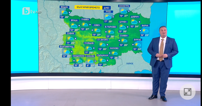 Борислав Лазаров разкри прогнозата за времето по БТВ   Днес повече облаци