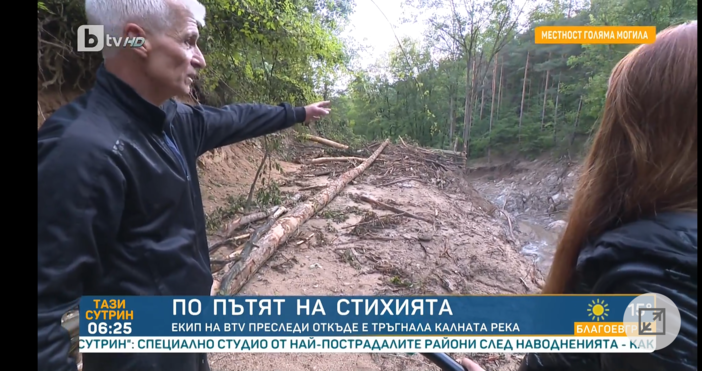 Водната стихия в Карловско е отнесла изключително здрави дървета, показа