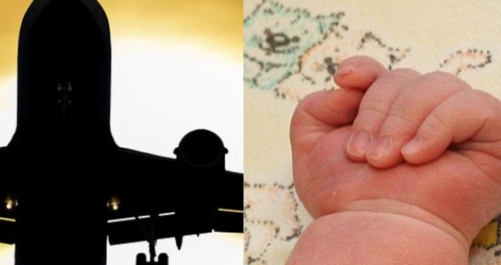 Млада жена неочаквано роди по време на полет на борда