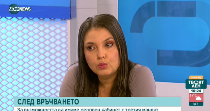 Стопкадър NOVA NEWSЖурналистът Мира Баджева коментира какво би донесло евентуално
