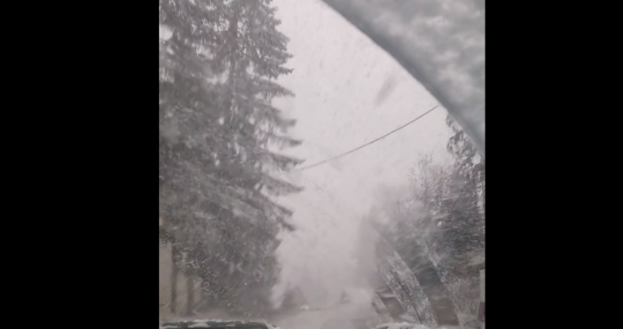 Снегът още не е напуснал България Изненадващ обилен сняг заваля в Пампорово тази вечер Студената