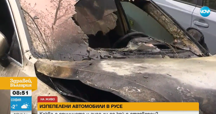 Стопкадри Нова ТвДве коли са запалени през нощта в Русе