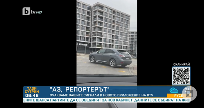 Автомобил изчаква на светофар в София но не на пътното